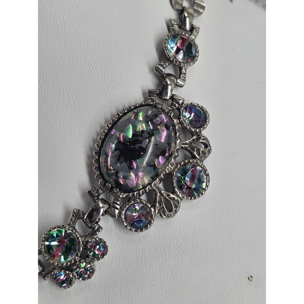 Selro Corp Confetti Rainbow Rhinestone Necklace Bracelet Earring Muesum Set of 3